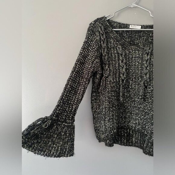 Witchy Goth Y2K Chunky Knit Dramatic Bell Sleeves Cottagecore Goth - Picture 5 of 13